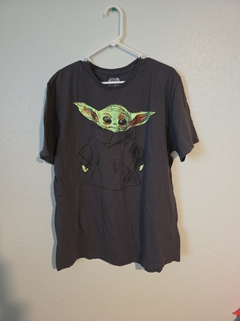 MAD Engine Star Wars Grogu Graphic Tee - Dark Gray with Green